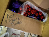 2 Boxes of Red and Purple Ornaments - 2