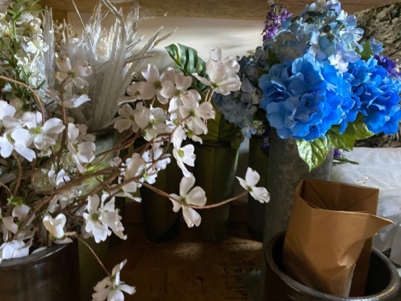 12 Vases with Flower Arrangements