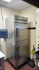 Split door upright stainless steel refrigerator