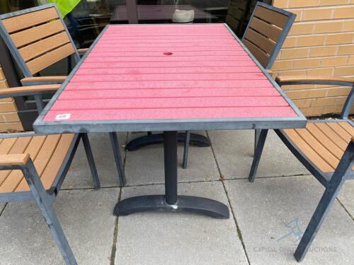 2 47 x 30 Red Outdoor Tables