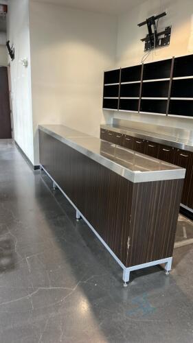 Cabinet with stainless steel top