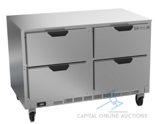 New in Box Beverage- Air 48" Undercounter Four Drawer Freezer