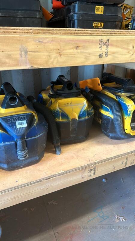 (3) Dewalt vacuum