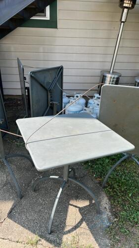 (6) Metal outdoor patio tables