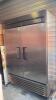 True 2 door stainless steel reach in refrigerator