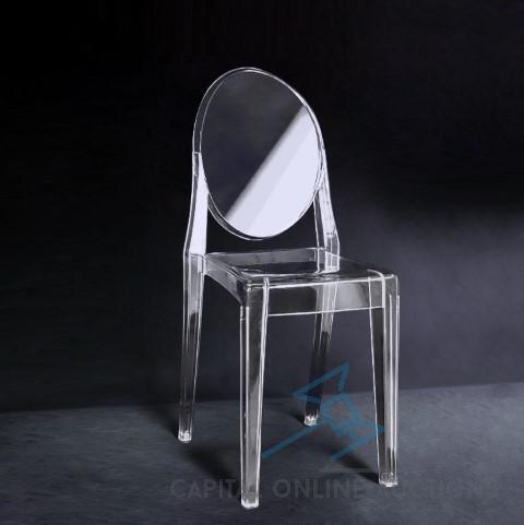 (200) New in Box Clear Ghost Stackable Chairs