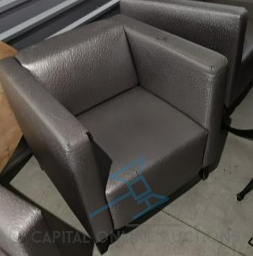 Faux Silver Ostrich Leather Chair