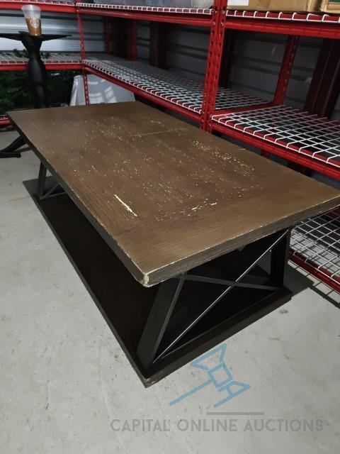 Dark Finish Coffee Table (Wood/Metal)