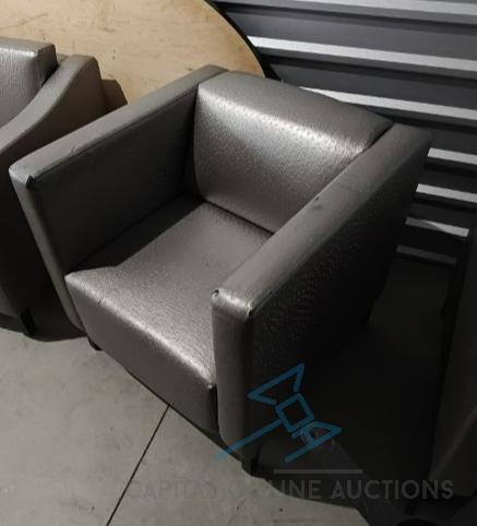 Faux Silver Ostrich Leather Chair