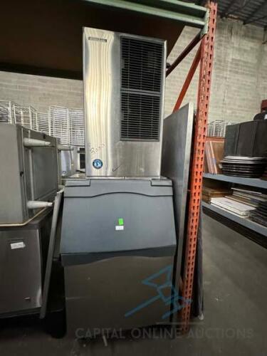 Ice machine with bin