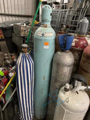 Light blue helium tank