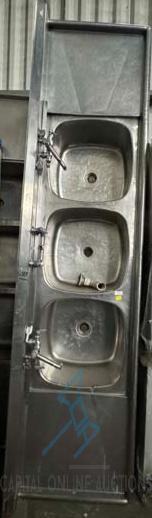 3 compartment sink with left and right drain boards