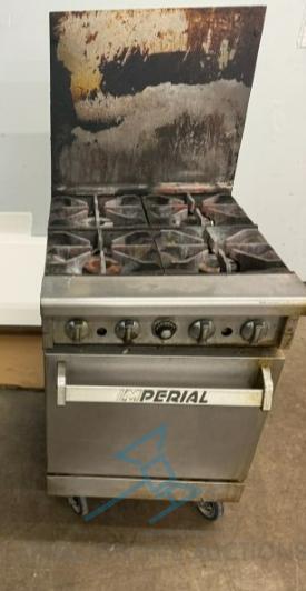 Imperial 4 burner range, 1 space saver oven