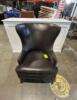 GRANT WING CHAIR BROWN LEATHER