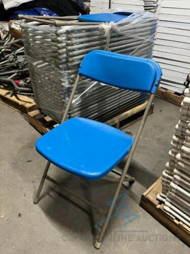 (27) Blue Flat Back Chairs