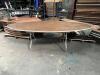 (5) Football shaped wood tables - 2