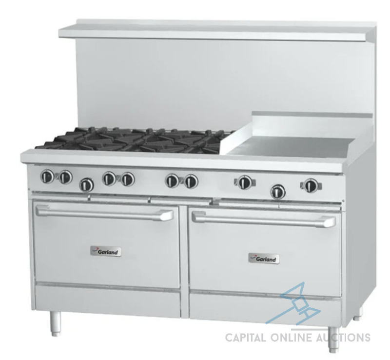 New, Never Used Garland Commercial Ranges Range, 60", 6 Burners, 24" Griddle