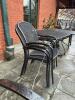 (4) Outdoor stacking metal dining chairs - 4