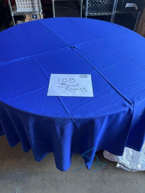 (18) 108 blue rounds Linens