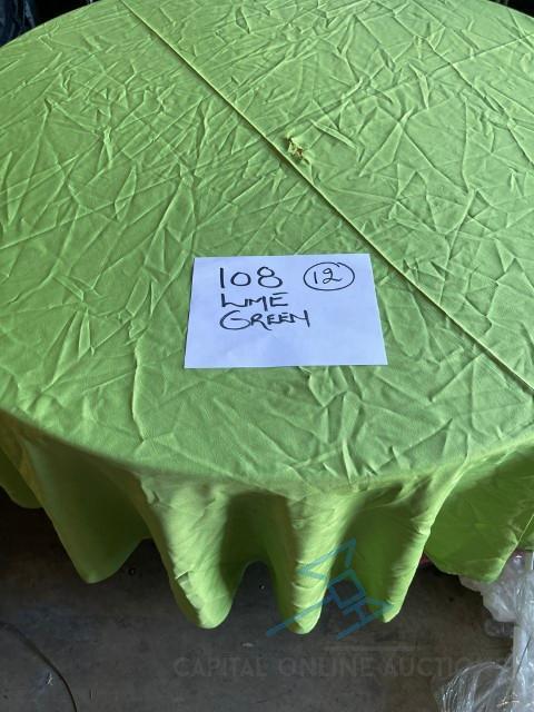 (12) 108 lime green Linens