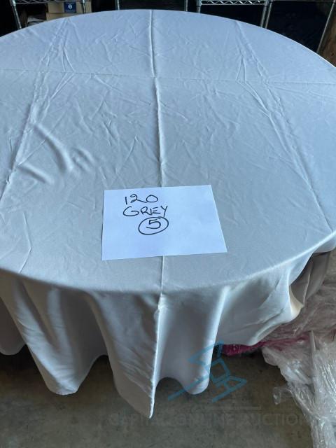 (5) 120 grey Linens