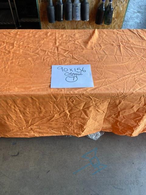 (7) 90x156 orange Linens