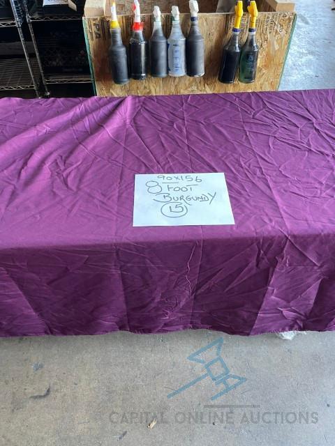 (15) 90x156 burgundy Linens