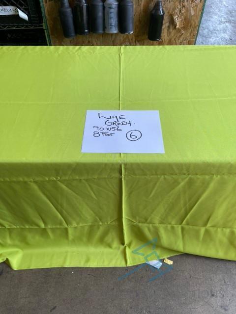 (6) 90x156 lime green Linens