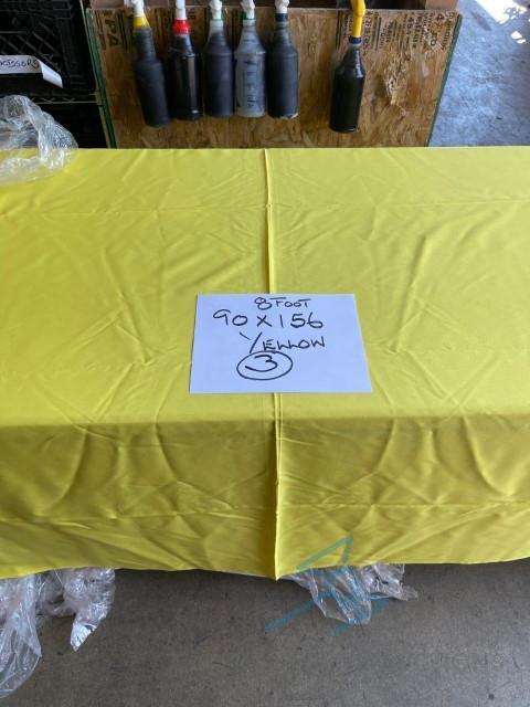 (3) 90x156 yellow Linens