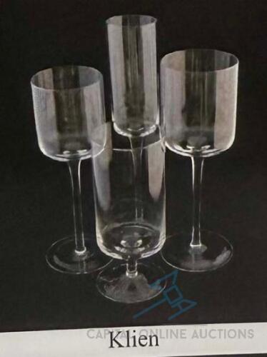 (896) KLEIN Wine Red glasses with approx 24 dishwashing glass racks