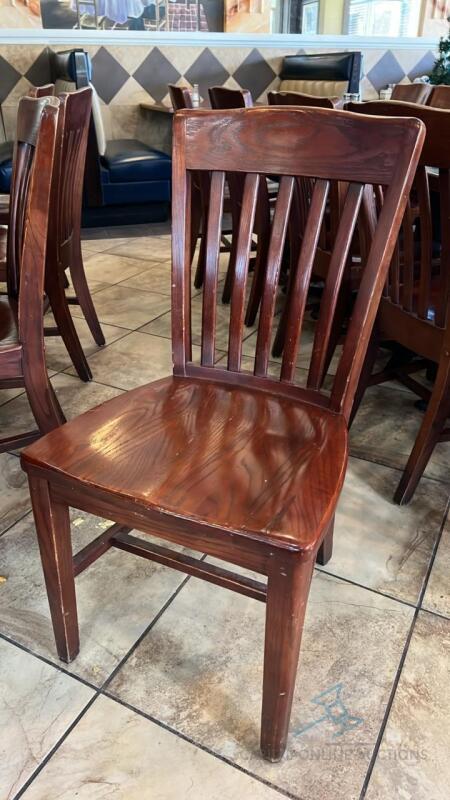 (10) Wooden dining chairs