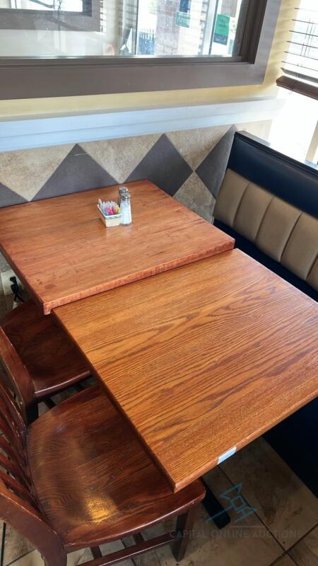 (2) Wooden dining tables