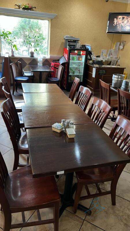 (4) Wooden dining tables