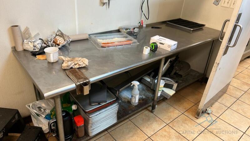 8’ Stainless Steel Prep Table