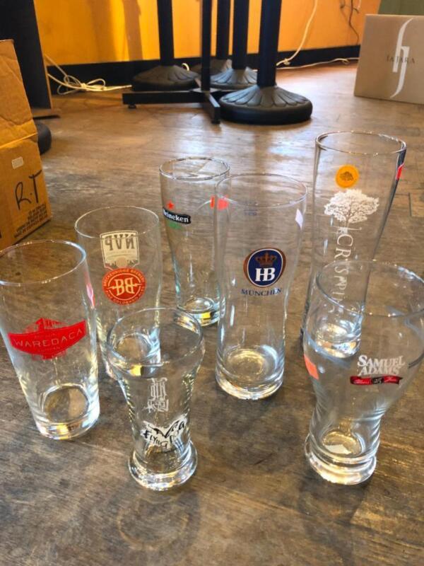 23 BRAND NEW Assorted Branded Beer Glasses