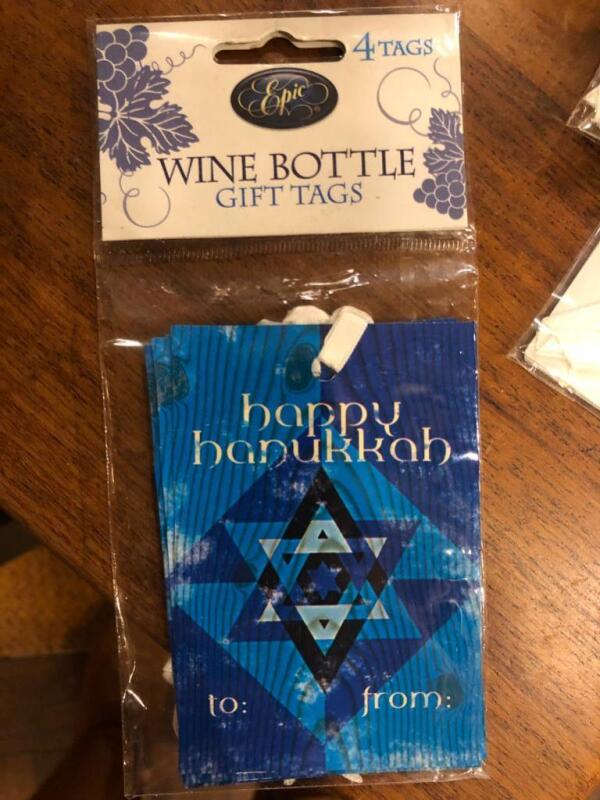 BRAND NEW Hanukkah Wine Bottle Gift Tags