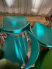 4 Teal/Aqua Chairs on Wheels