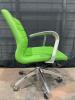 4 Ribbed Back Green Office Chairs - 2