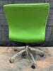 4 Ribbed Back Green Office Chairs - 3