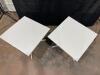 2 White Short Square Tables - 2