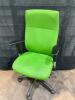 20 Green Office Chairs showing wear - 5