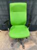 20 Green Office Chairs showing wear - 7