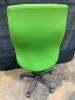 20 Green Office Chairs showing wear - 10