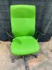 20 Green Office Chairs showing wear - 13