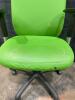 20 Green Office Chairs showing wear - 16