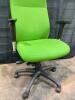 20 Green Office Chairs showing wear - 20