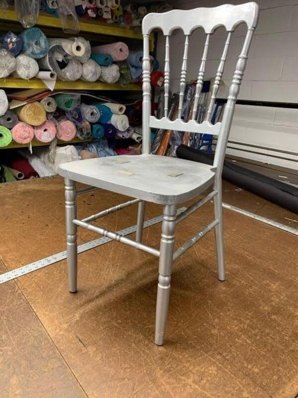 130 Silver Wood Napoleon Chair