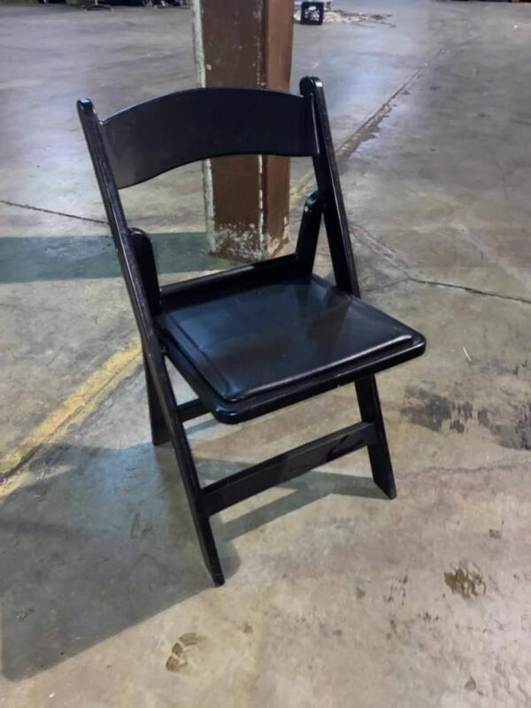 Black Resin Padded Folding Chairs