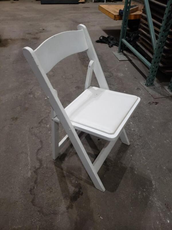 50 White Wood Padded Folding Chairs