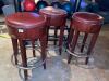 3 Barstools with Wooden Legs